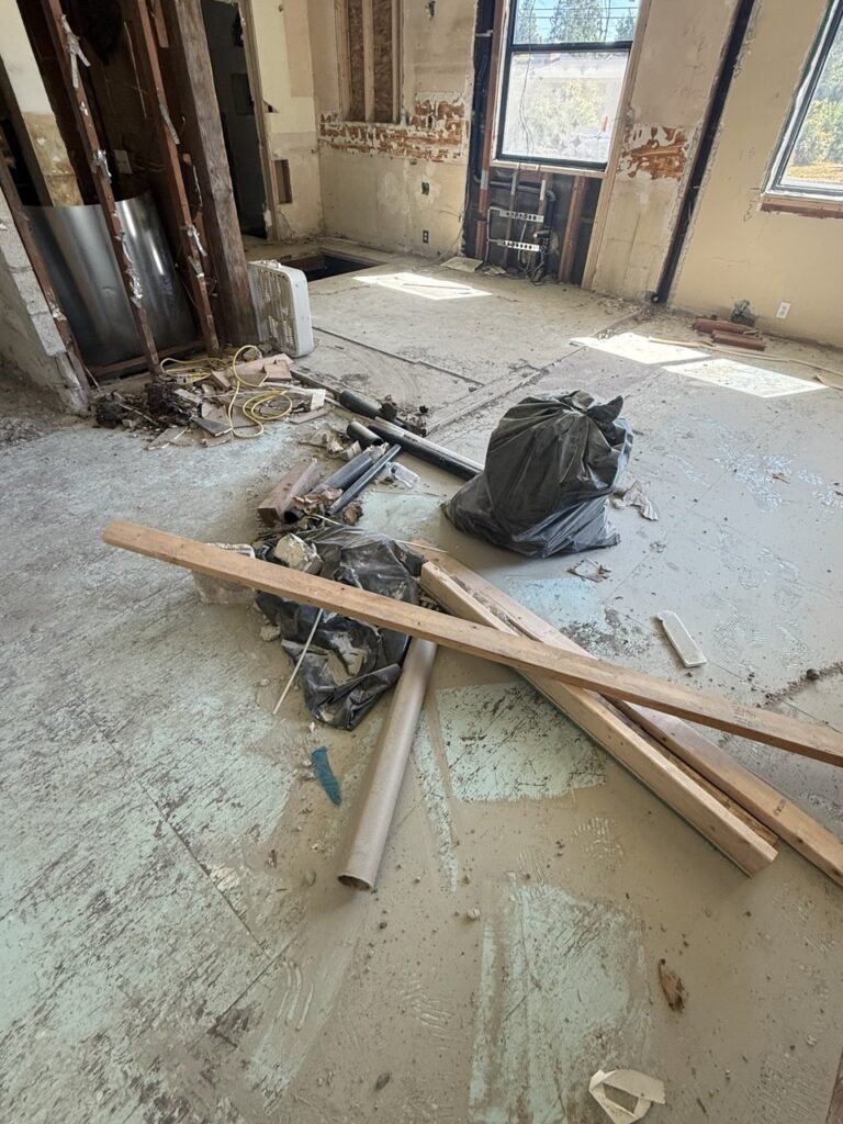 Construction debris removal after home remodel in Bellevue, WA