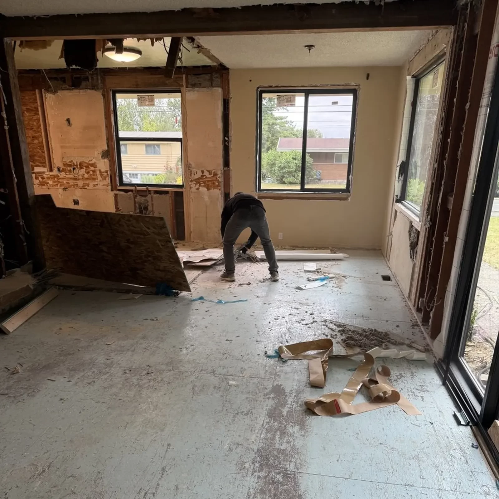 Cleaning out commercial construction debris at remodel property